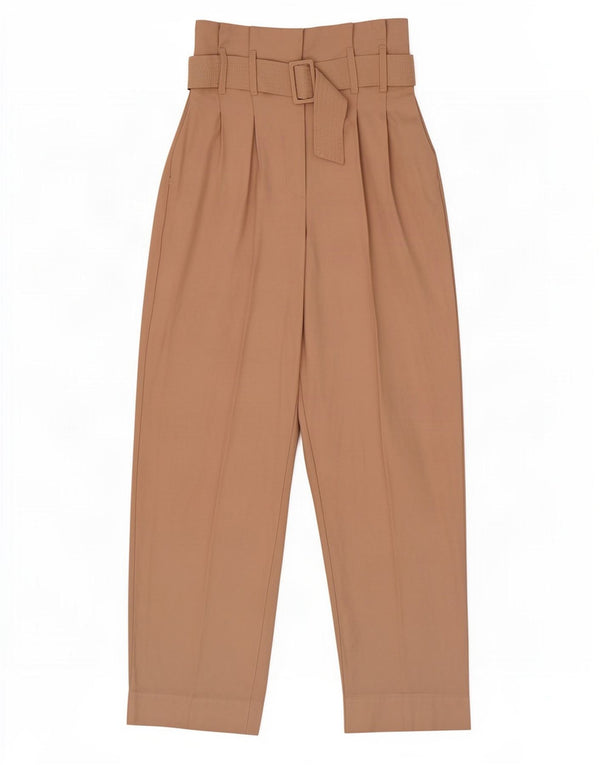 Pantaloni casual Topshop pentru femei, cu talie înaltă, cu fixare, UK 8, mici, l26, l28, bej