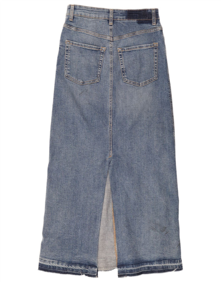 Fusta Midi Denim Zara Femei Mic W26 Bumbac Albastru