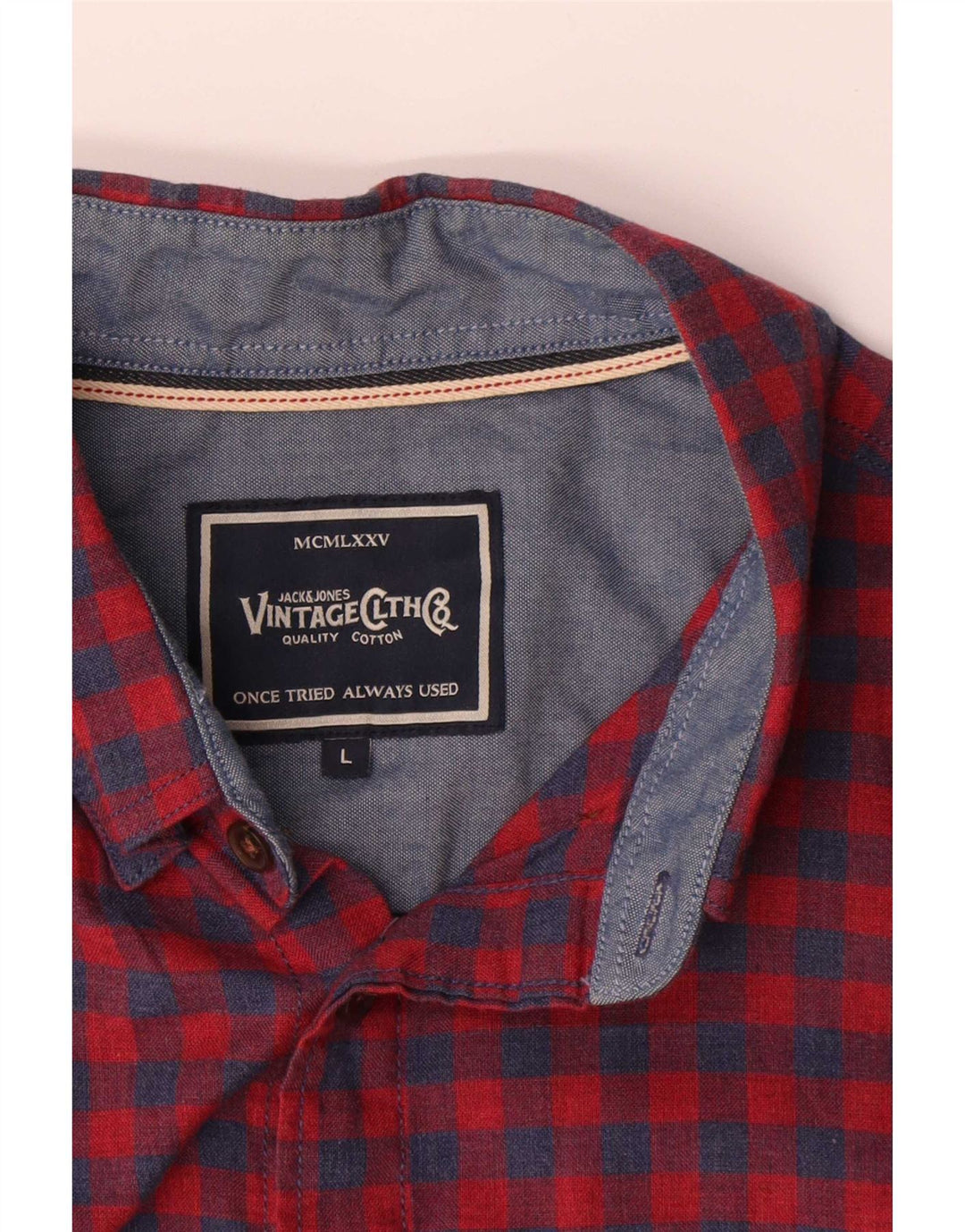 Cămașă Jack & Jones pentru bărbați cu mânecă scurtă, mare, roșu, din bumbac