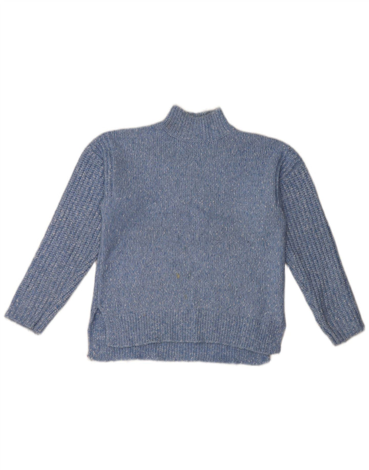 Pulover cu gât țestoasă pentru femei Marks & Spencer UK 14 Medium Blue Flecked