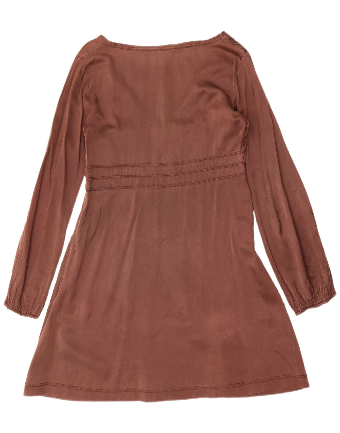 Rochie A-Line cu mânecă lungă pentru femei Replay UK 12 Mătase maro medie