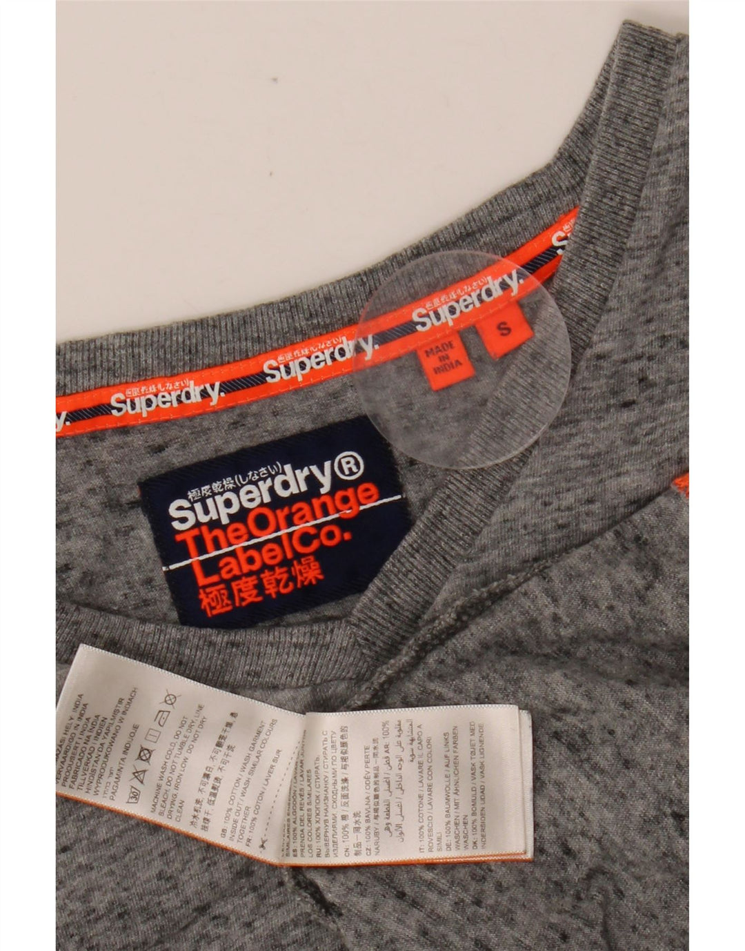 SUPERDRY tricou pentru bărbați Top mic, gri, bumbac cu pete