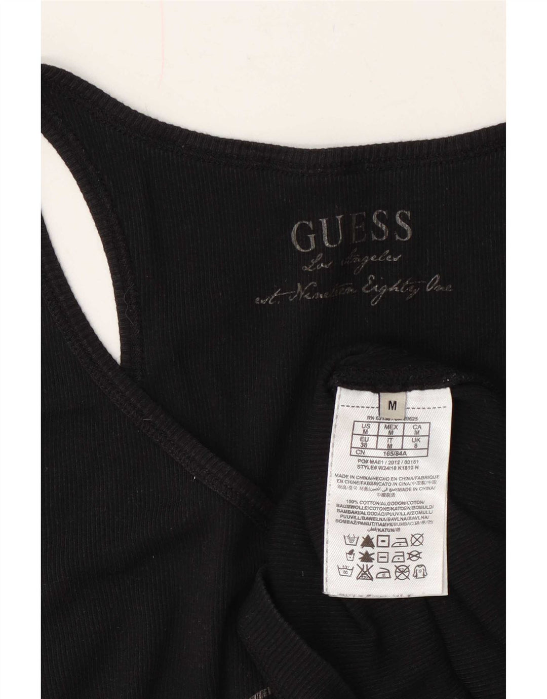 Vestă grafică pentru femei Guess, UK 8, bumbac negru mic