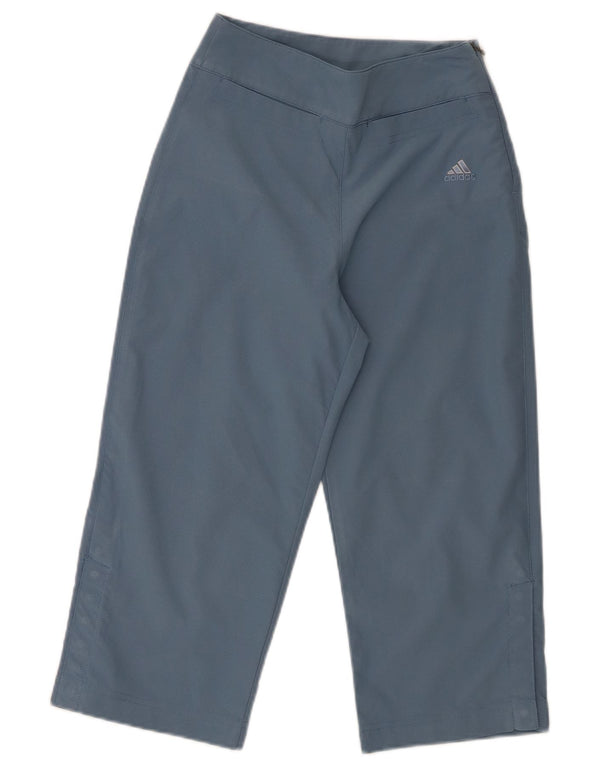 Pantaloni capri drepti Adidas pentru femei UK 8 Small W26 L19 Poliester albastru