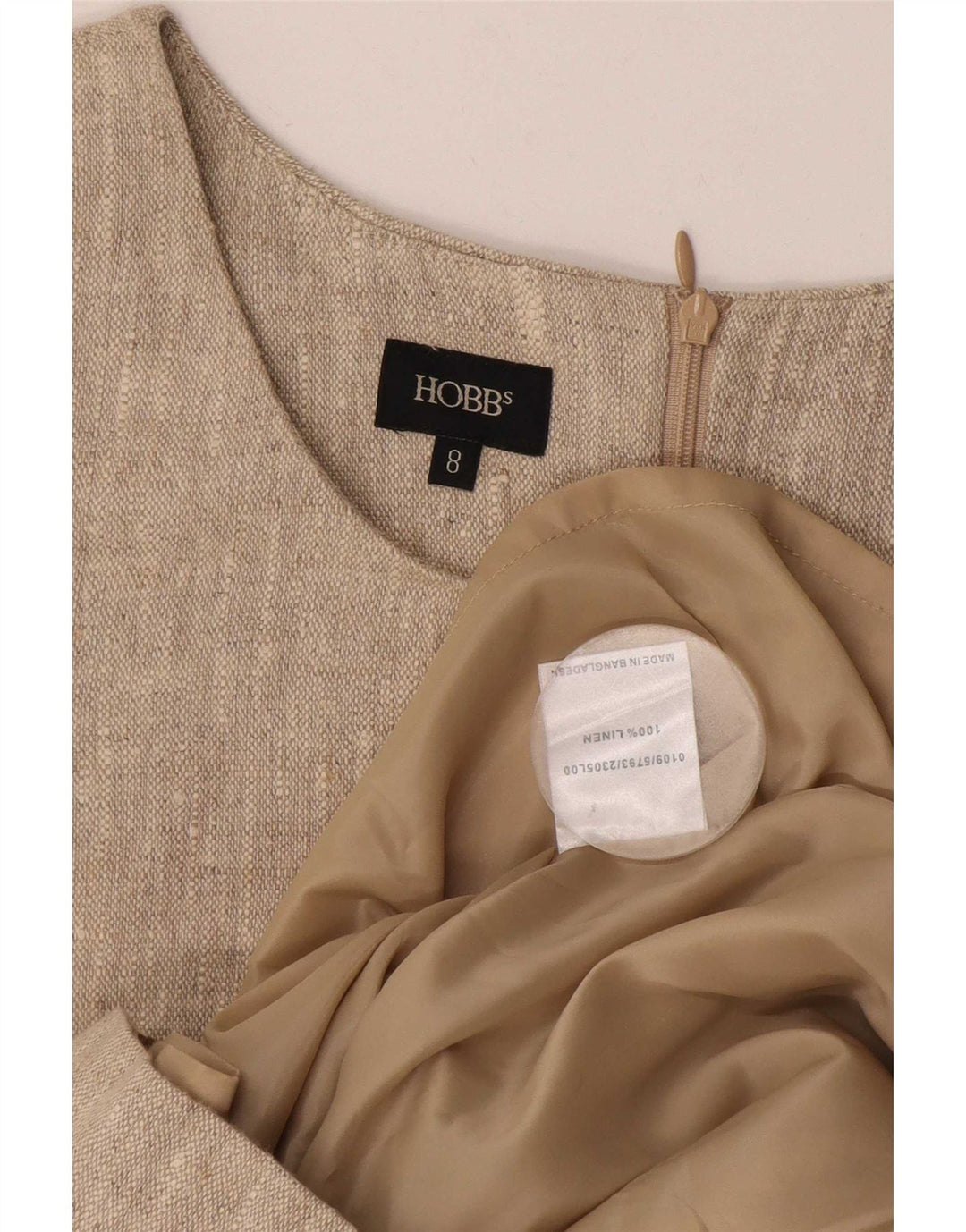 Rochie de damă Hobbs cu model abstract și teacă UK 8 Mic Bej Geometric