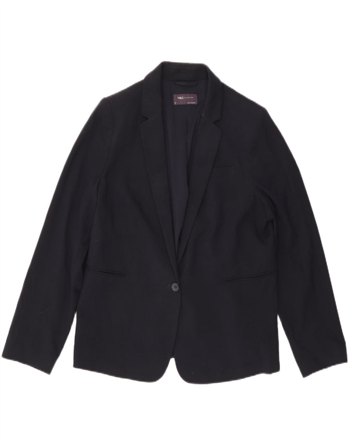 Jachetă pentru femei Marks & Spencer cu 1 nasture, mare, bleumarin, UK 14