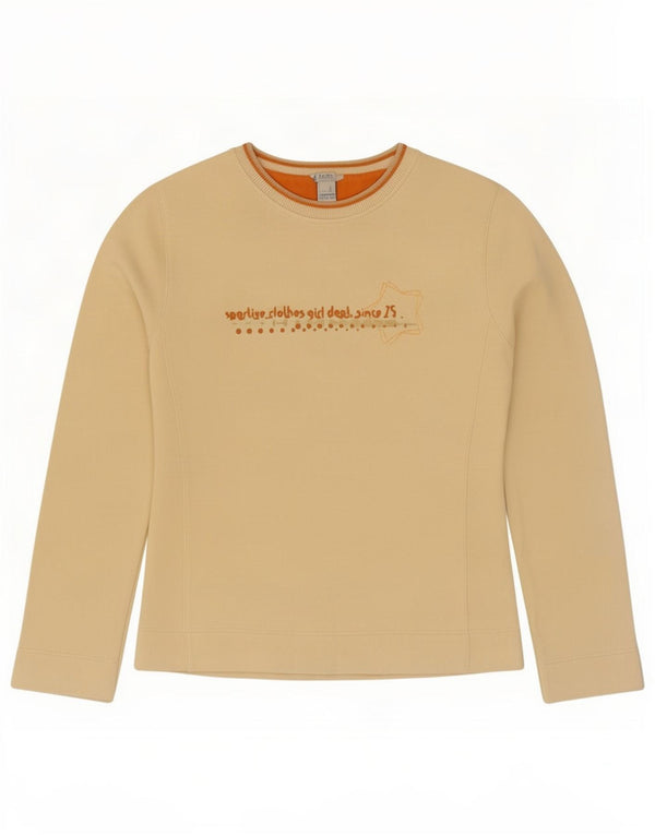 Zara Fete Top Grafic Maneca Lunga 15-16 Ani Bumbac Galben