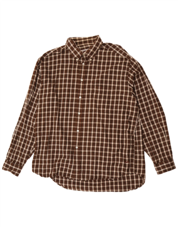 Cămașă pentru bărbați Fila Flannel XL Brown Check Bumbac