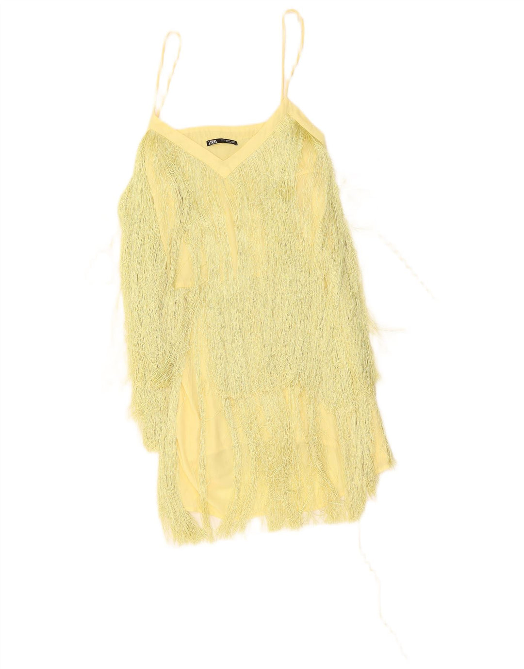 Rochie Charleston pentru femei Zara UK 12 Poliester galben mediu