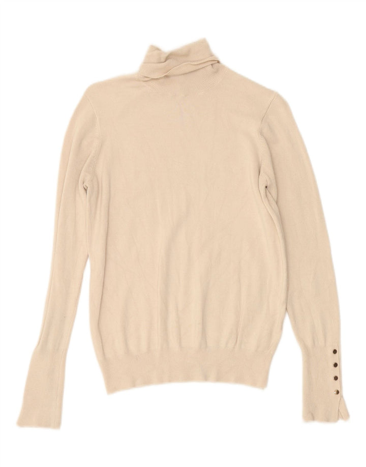 ZARA Womens Roll Neck Jumper Sweater UK 12 Medium Beige Viscose Vintage Zara and Second-Hand Zara from Messina Hembry 