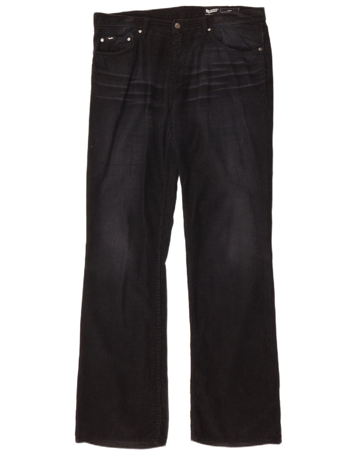 Pantaloni pentru bărbați Gas Bootcut din velur W36 L34 negri