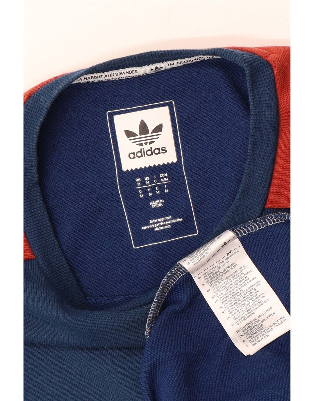 Hanorac pentru bărbați Adidas Jumper mediu albastru bleumarin din bumbac color bloc