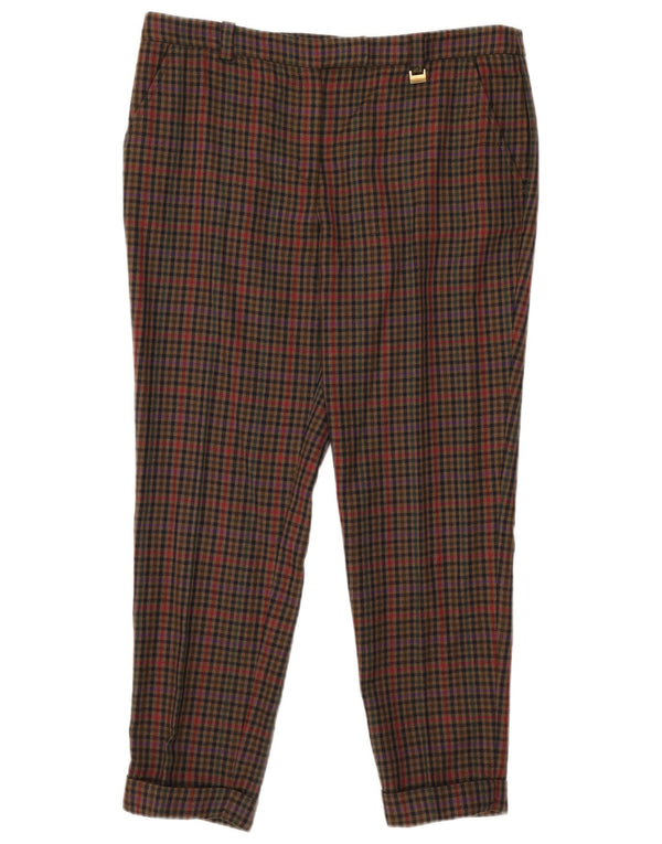 Luisa Spagnoli Pantaloni crop subțiri pentru femei IT 48 XL W36 L27 kaki vichy