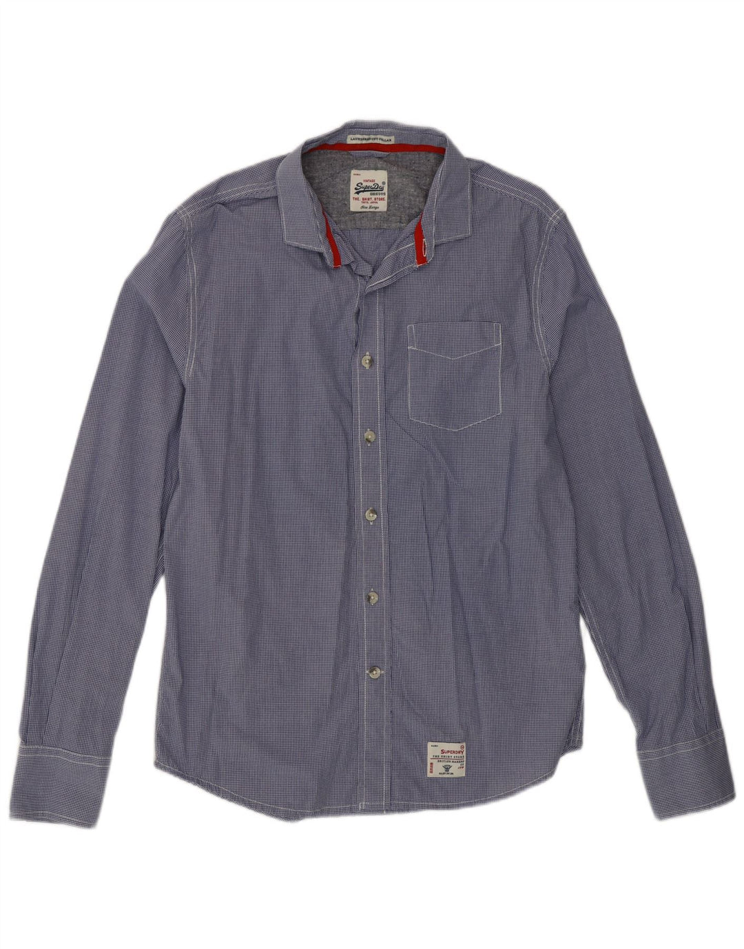 Cămașă pentru bărbați Superdry, mare, albastru, din bumbac