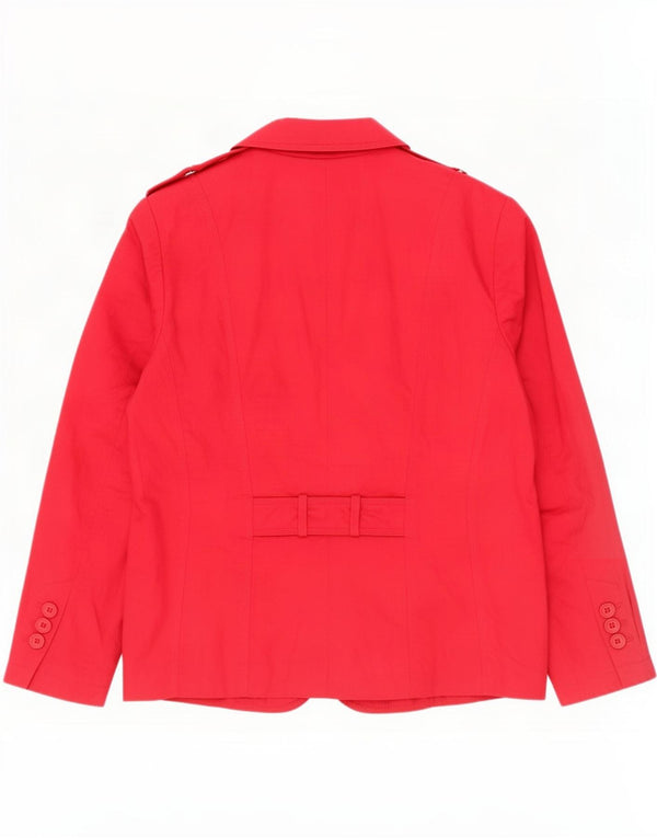 Jachetă Blazer militară cu 3 nasturi Bianca pentru femei UK 18 XL bumbac roșu