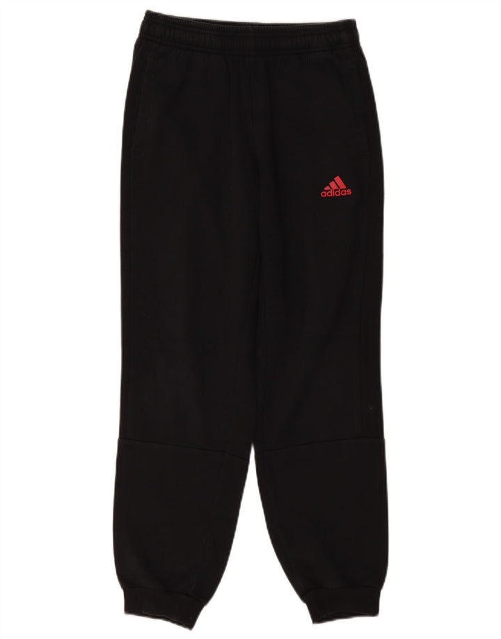Pantaloni de trening ADIDAS baieti Joggeri 11-12 ani bumbac negru