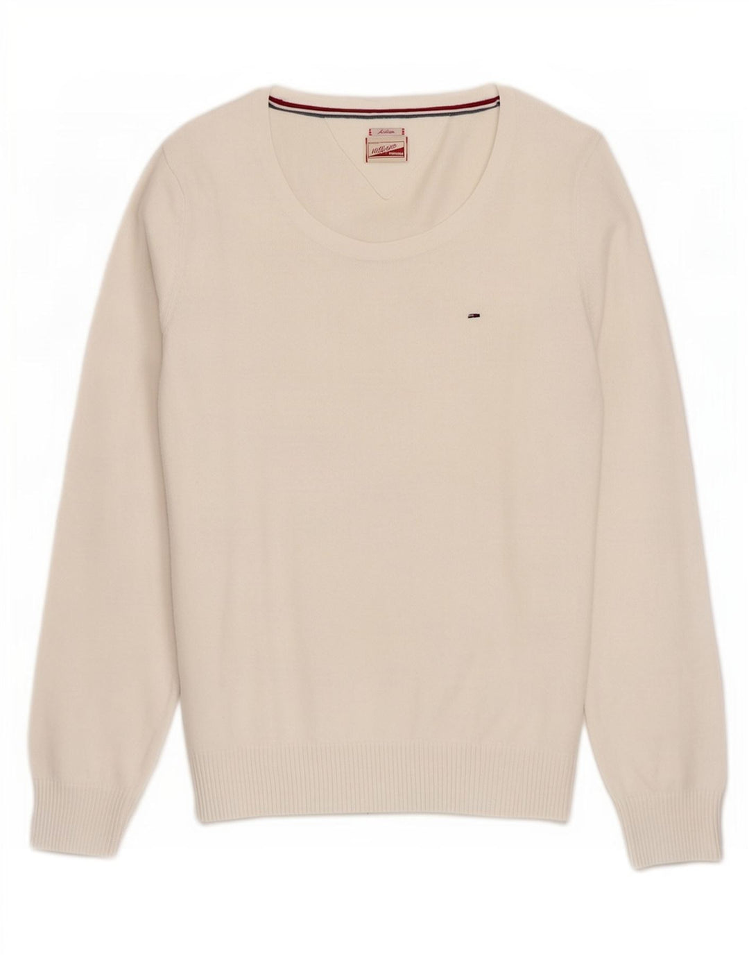 Pulover Tommy Hilfiger pentru damă cu gât de barcă, alb mediu, UK 12