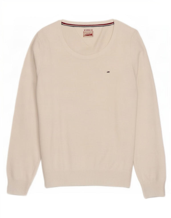 Pulover Tommy Hilfiger pentru damă cu gât de barcă, alb mediu, UK 12