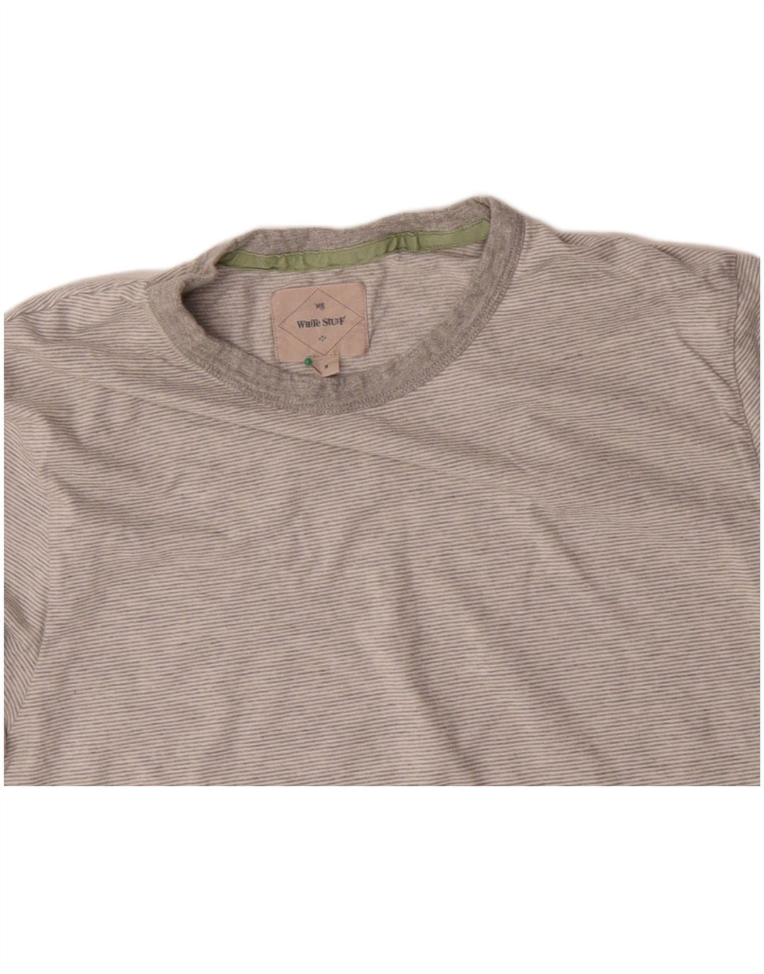 WHITE STUFF Tricou pentru bărbați Top din bumbac cu dungi gri medii