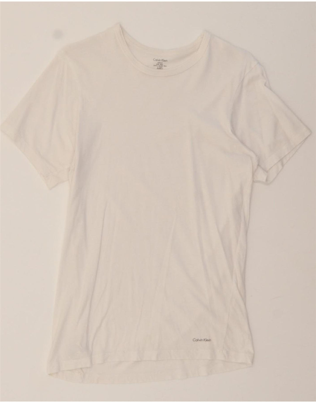 CALVIN KLEIN Mens T-Shirt Top Small White Cotton Vintage Calvin Klein and Second-Hand Calvin Klein from Messina Hembry 