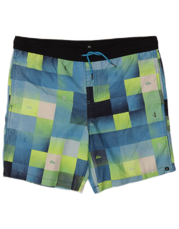 Pantaloni scurți de înot Quiksilver pentru bărbați, mari, albastru, poliester geometric