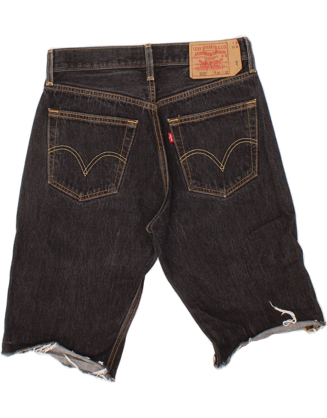 Pantaloni scurți din blugi pentru bărbați LEVI'S 501 W32 bumbac mediu negru