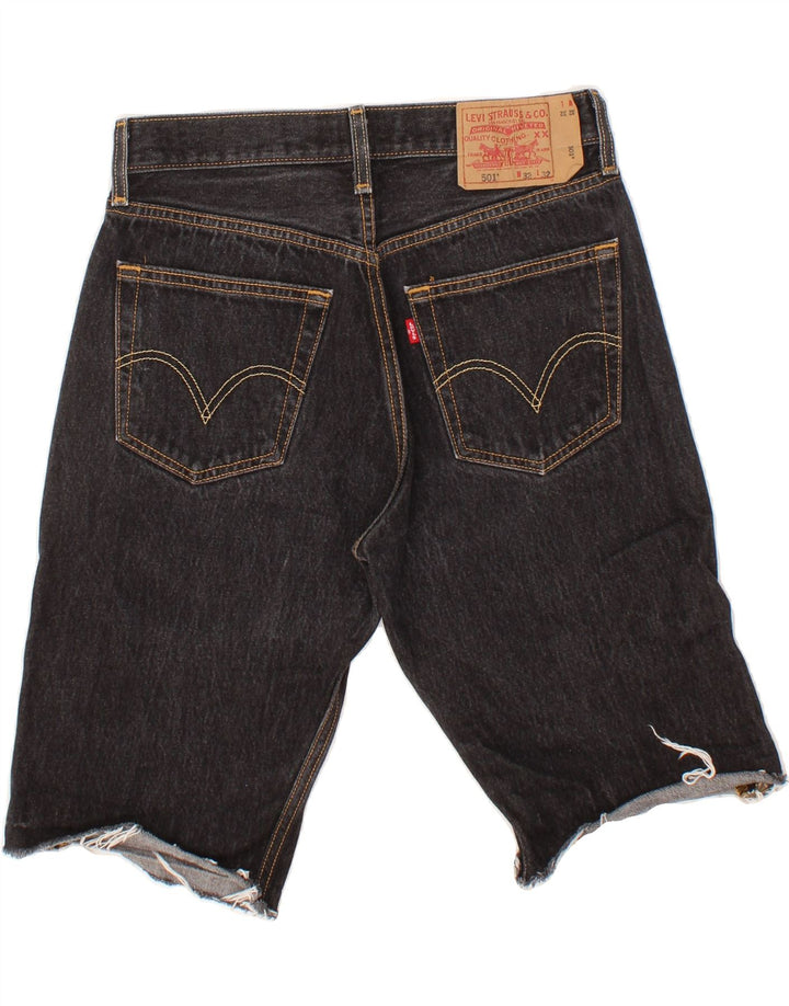 Pantaloni scurți din blugi pentru bărbați LEVI'S 501 W32 bumbac mediu negru