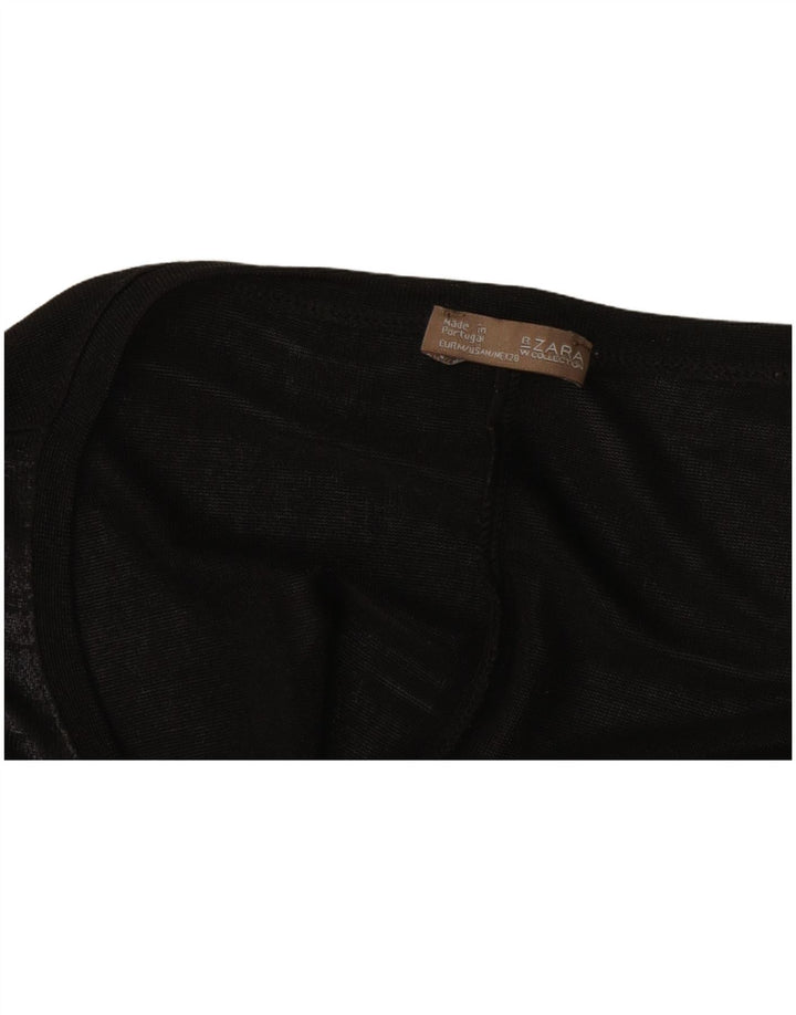 Top cu mânecă lungă, cu mânecă lungă, pentru femei, Zara, UK 14, mediu, negru, geometric