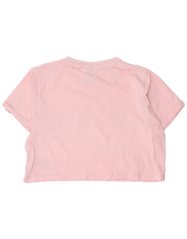 Tricou cu grafic crop Ellesse pentru fete Top 10-11 ani bumbac roz
