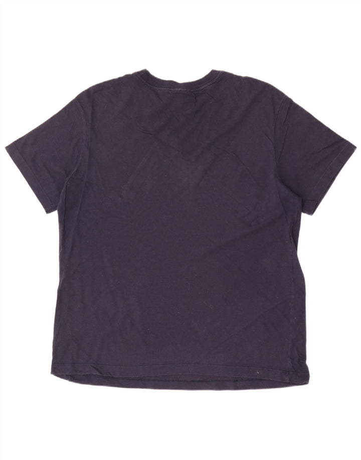 Tricou grafic Nike pentru bărbați Top mediu din bumbac bleumarin