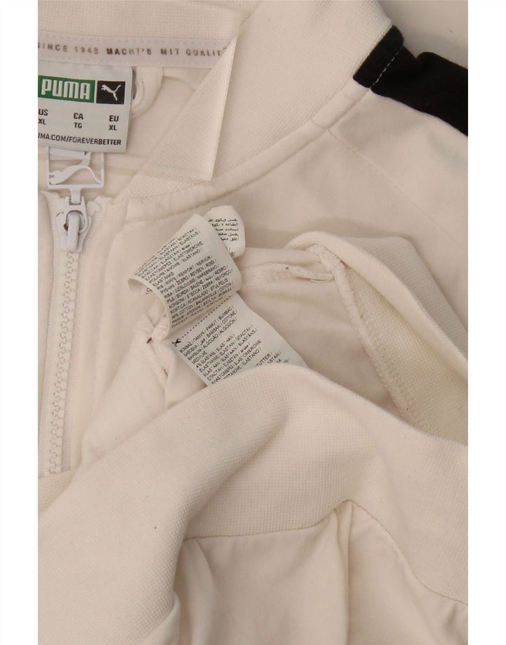 PUMA Mens Tracksuit Top Jacket XL White Colourblock Cotton