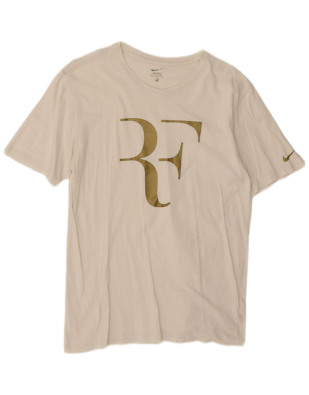 Tricou grafic Nike Roger Federer pentru bărbați Top, mediu, alb, bumbac