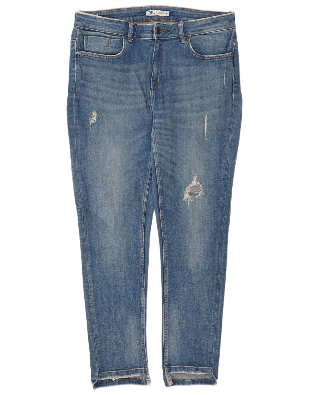 Blugi slim de damă Zara EU 44 XL W34 L27 Albastru