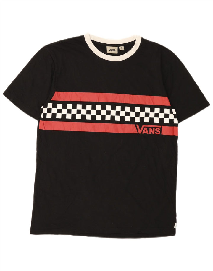 Tricou grafic Vans pentru bărbați Top mare, negru, geometric din bumbac