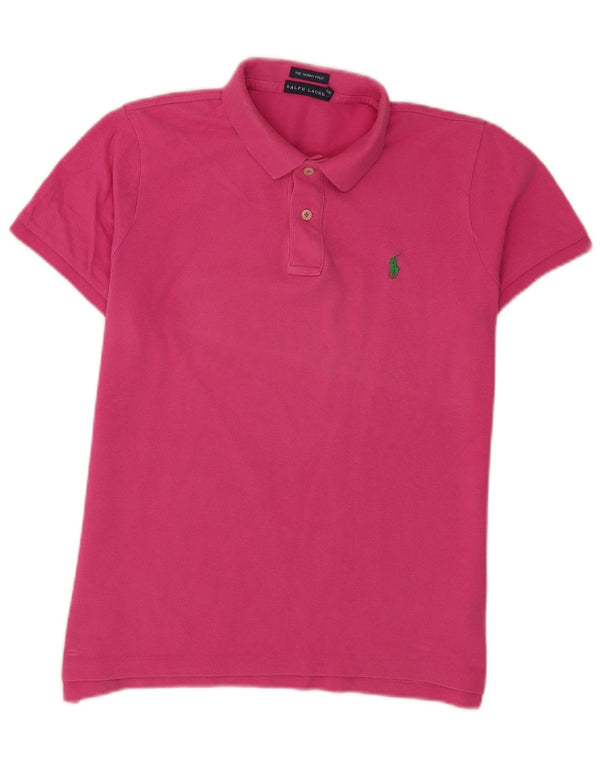 Polo slim pentru femei Ralph Lauren UK 16 mare bumbac roz