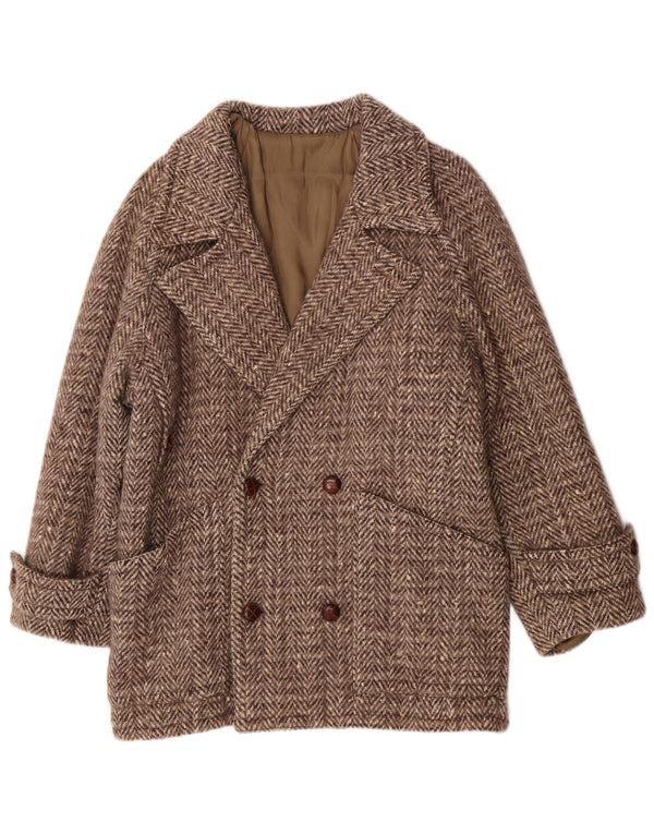 Manșon vintage pentru bărbați UK 36 Small Brown Herringbone