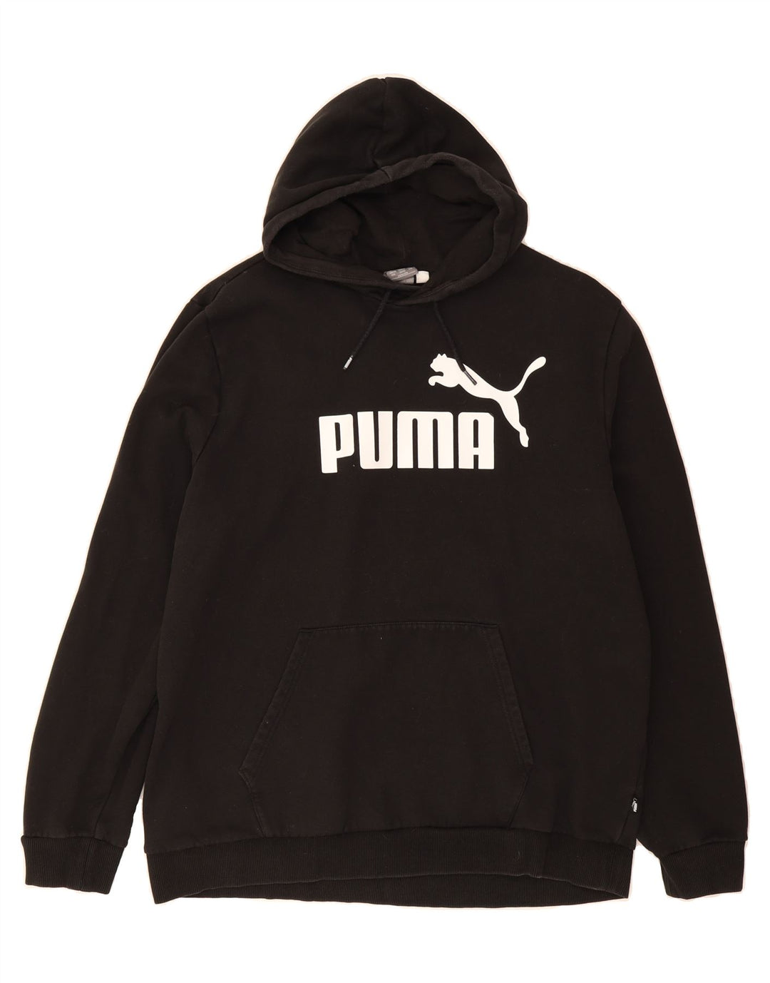 PUMA Mens Graphic Hoodie Jumper 2XL Black Vintage Puma and Second-Hand Puma from Messina Hembry 