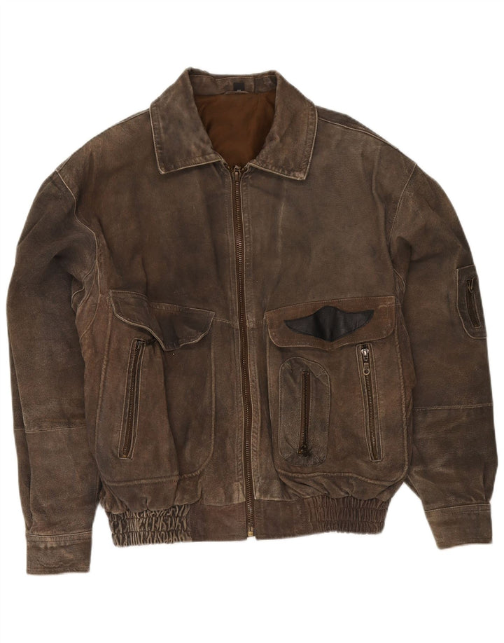 Jachetă din piele pentru bărbați Front Line IT 48 Medium Khaki