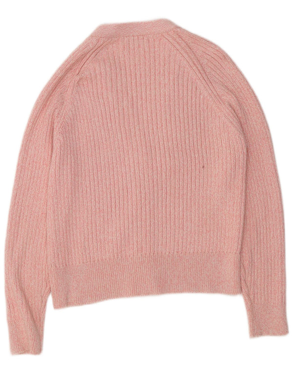 MARKS & SPENCER Pulover cardigan pentru femei UK 16 mare bumbac cu pete roz