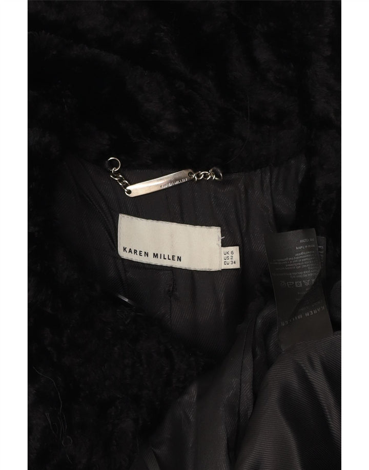 Trench pentru femei KAREN MILLEN UK 6 XS Lână neagră
