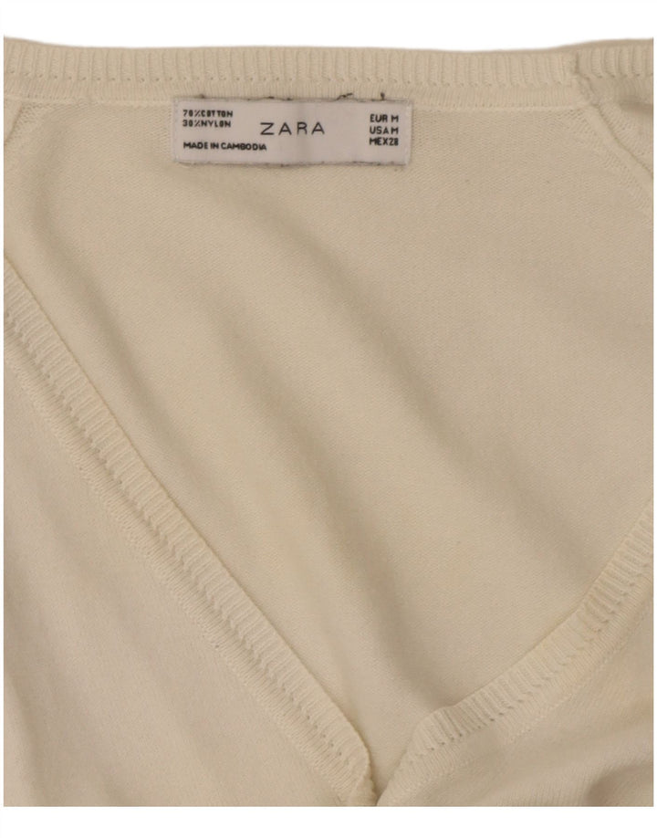 Pulover cardigan pentru femei, cu ajustare normală, UK 12, alb mediu