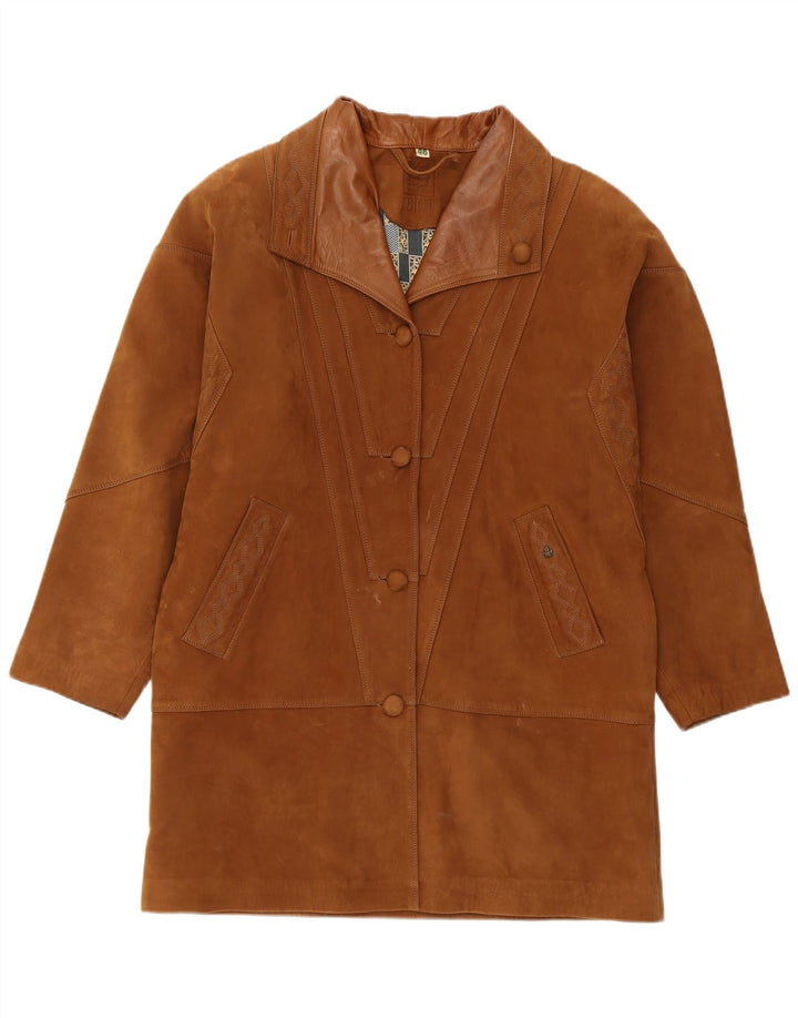 HEITORN Pardesiu de piele intoarsa pentru femei EU 46 XL din piele maro