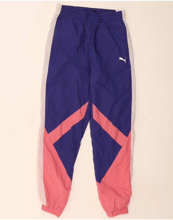 Pantaloni de trening PUMA pentru femei Joggeri UK 10 Small Violet Colorblock