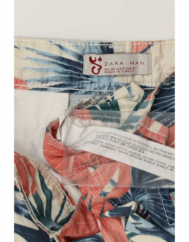 Pantaloni scurți cargo pentru bărbați Zara EU 40 Medium W31 Bumbac Floral Multicolor