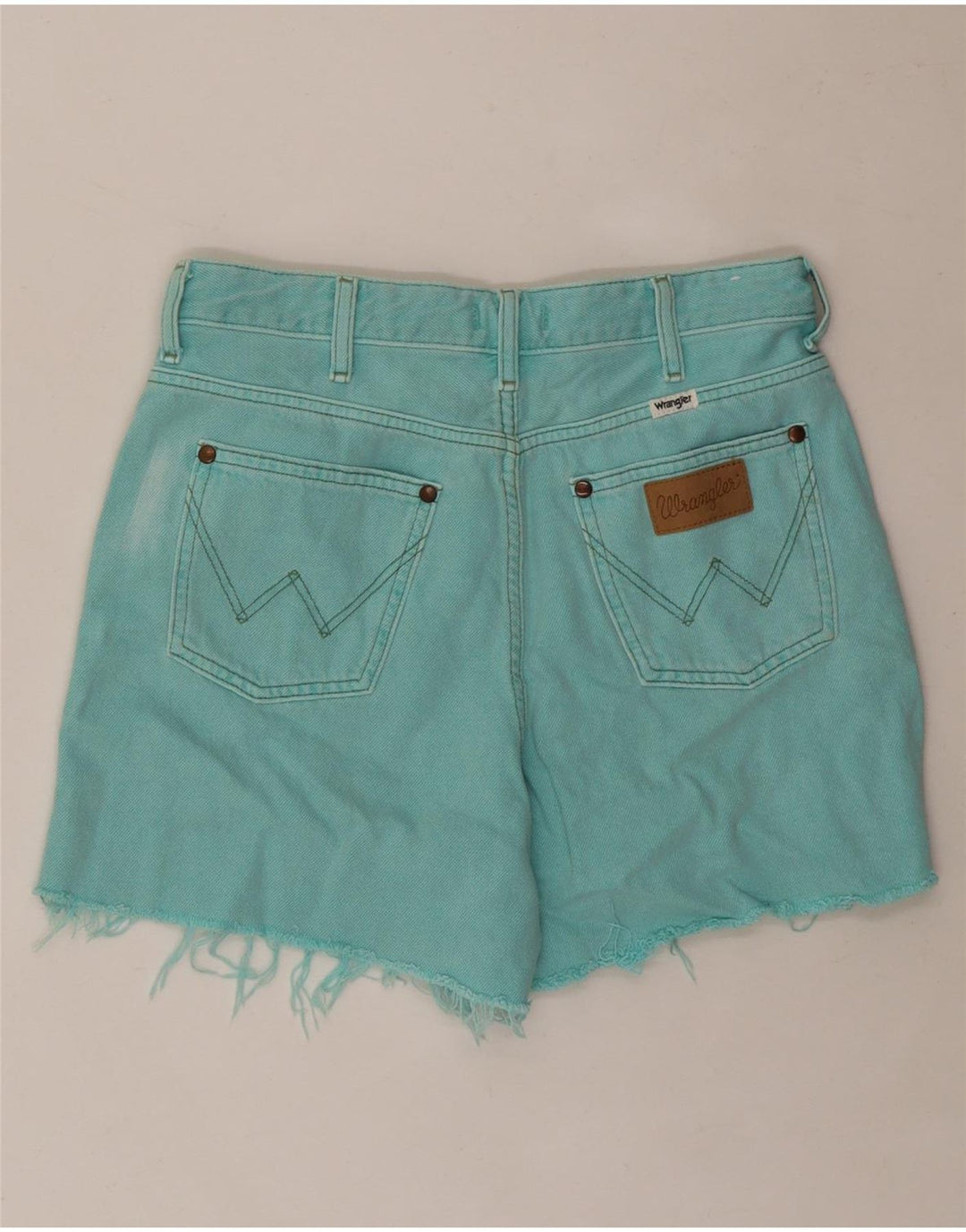 Pantaloni scurți din denim WRANGLER pentru femei W28 bumbac turcoaz mediu