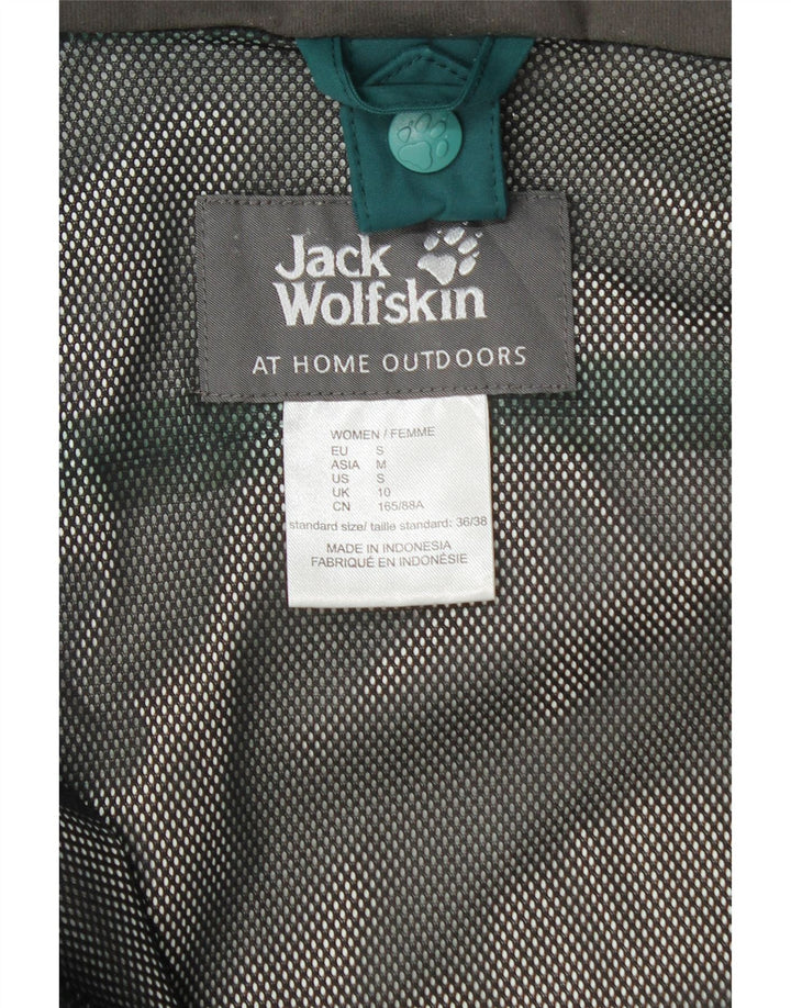 Jack Wolfskin Jachetă de ploaie cu glugă pentru femei UK 10 Small Turcoaz Colorblock