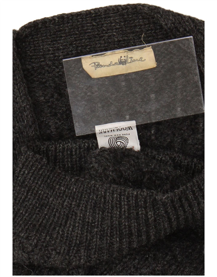 Pulover cardigan pentru bărbați VINTAGE Gri mediu Lână nouă