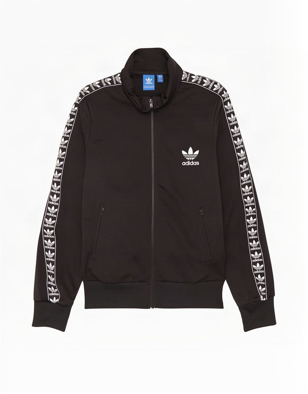 Jachetă de top pentru trening grafic Adidas pentru femei UK 10 Poliester negru mic