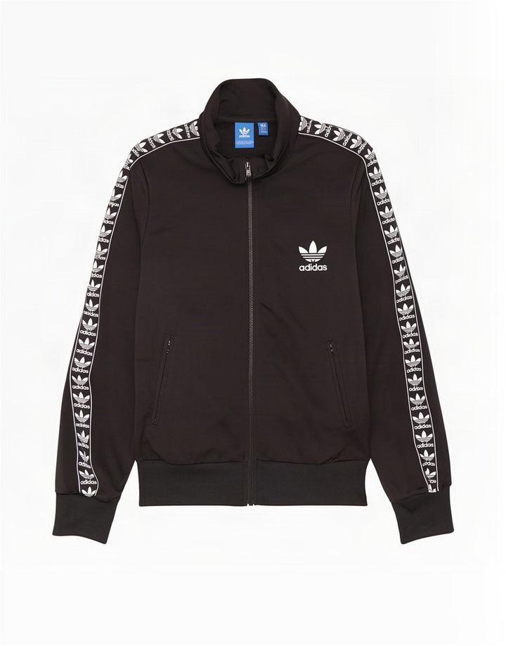 Jachetă de top pentru trening grafic Adidas pentru femei UK 10 Poliester negru mic