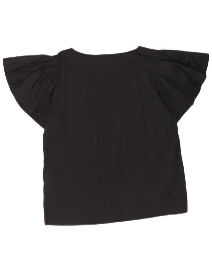 Bluză supradimensionată pentru femei Benetton UK 10 Bumbac negru mic